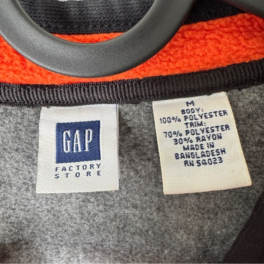 Gap Vintage 90s V-Neck orange Fleece Pullover - Picture 4 of 8